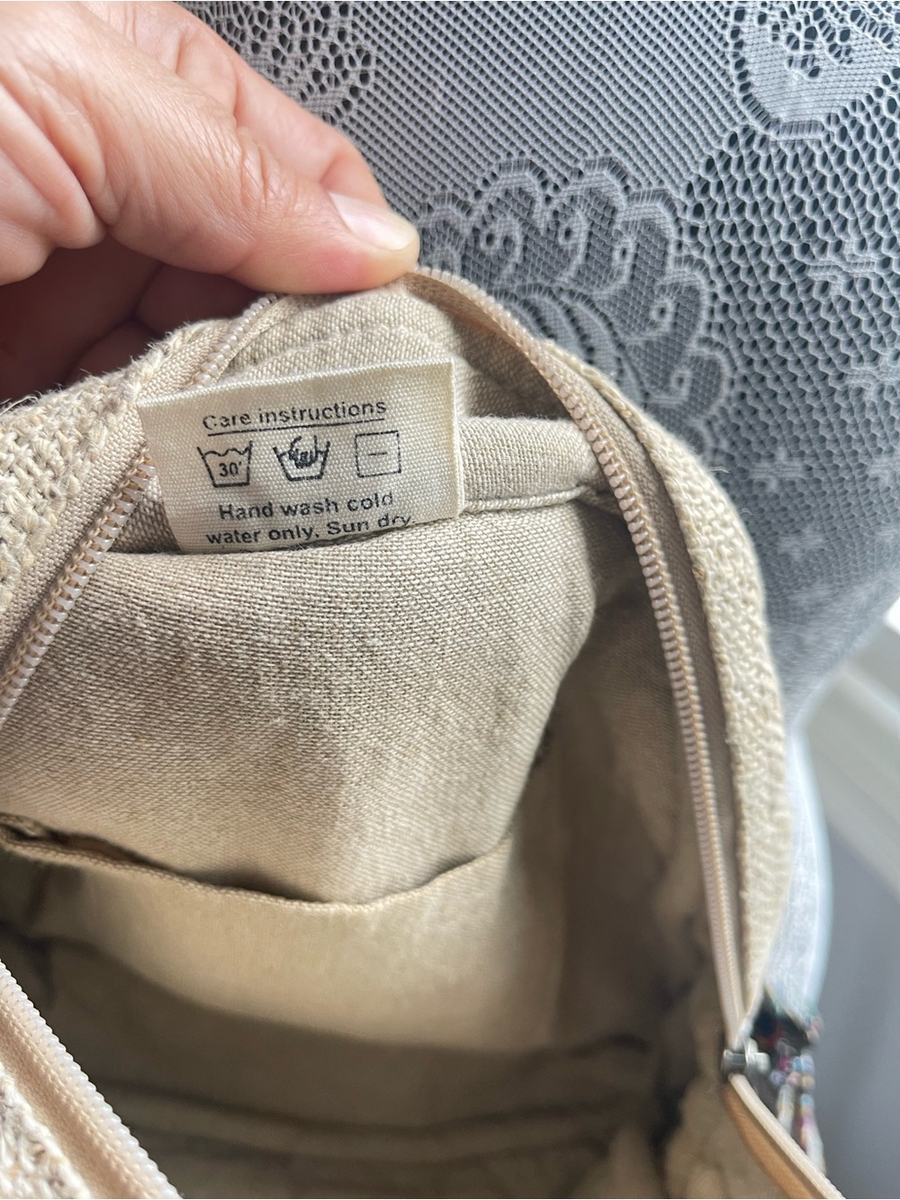Natural Multi-Color Woven Backpack - Picture 3 of 12